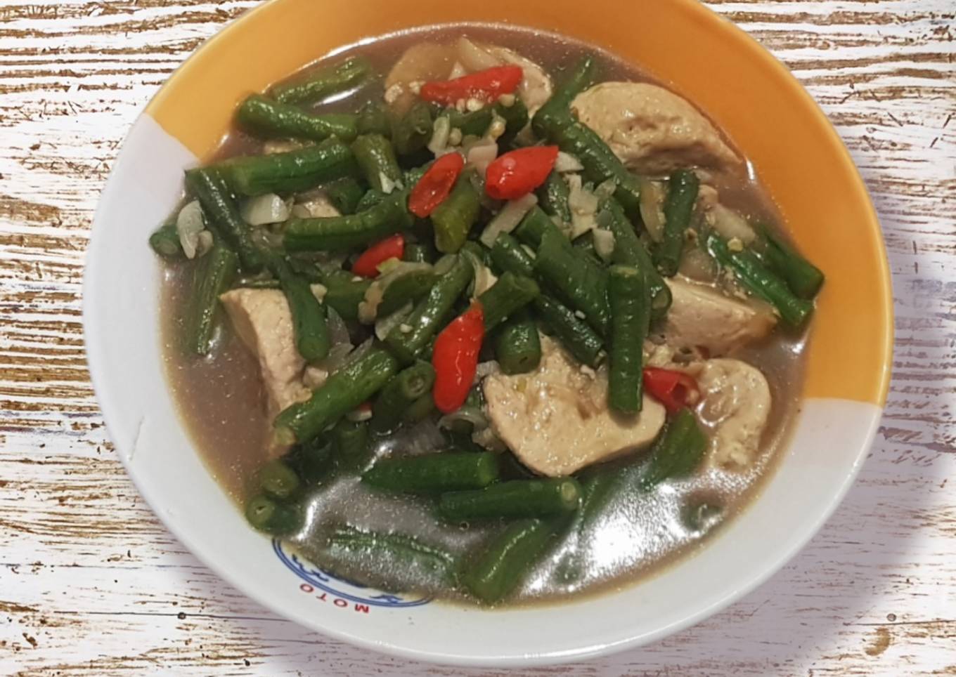 Tumis tahu bulat kacang panjang