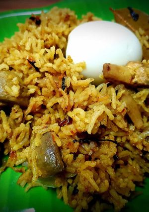 A picture of Mushroom Biryani.