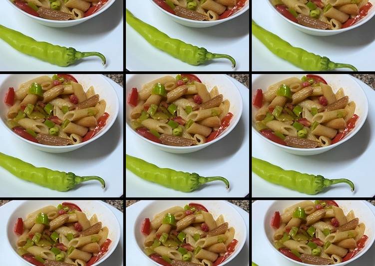 معكرونه سهله بالفلفل الخضر