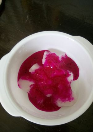 Foto resep Bubur beras buah naga mpasi 6 bulan