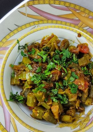 A picture of Achari Bhindi Fry.