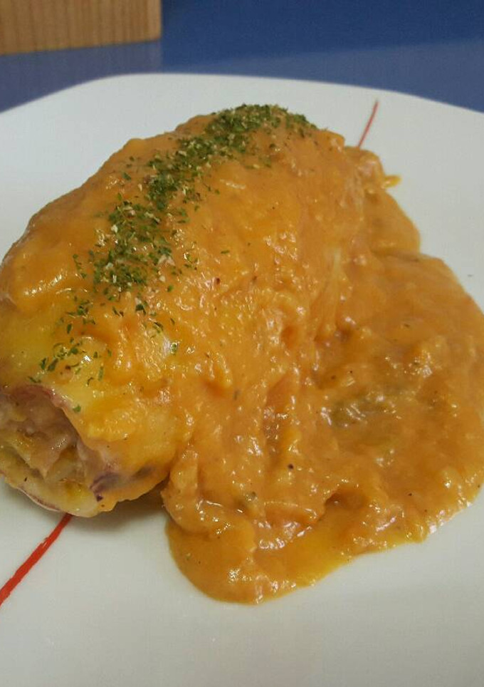 Una foto de Calamar relleno de carne