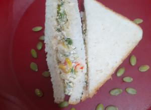 A picture of 🥪Paneer, Hung Curd Sandwiches🥪 (Fireless, No Mayo, No Cream, No Cheese Recipe) -- Healthy & Yummy.