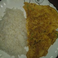 A picture of Omelette with rice.