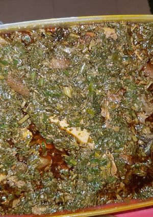 A picture of Afang soup.