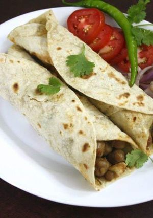 A picture of PINDI CHANA WRAP / PINDI Chana ROLL.