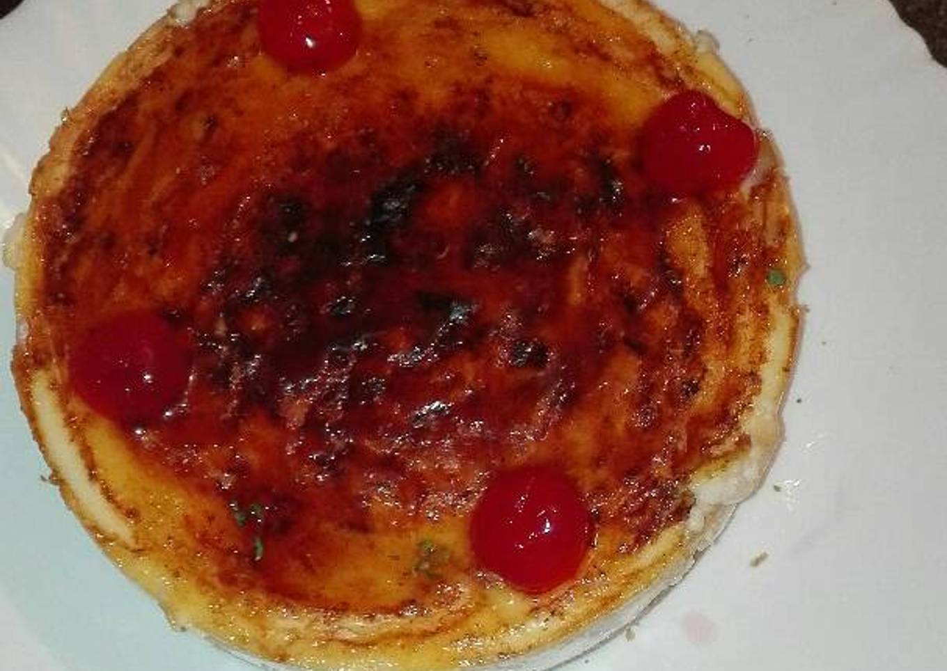 Tarta de arroz con leche con azúcar quemada