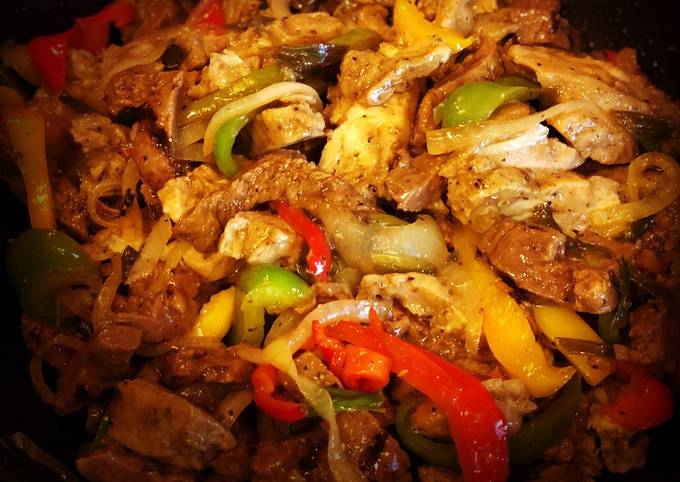 Recipe of Favorite Steak &amp; Chicken Fajitas