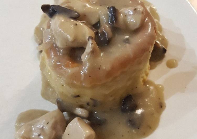 Recette Des Vol au vent poulet champignons