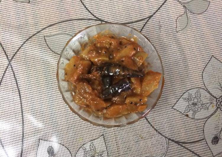 Recipes for Amm ki launji (mango ki sweet and sour curry)