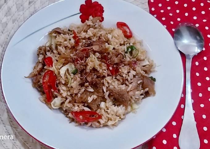 Langkah Mudah untuk Membuat Nasi goreng Ayam Serundeng saus hoisin, Lezat Sekali