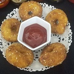 A picture of Chicken donuts.
