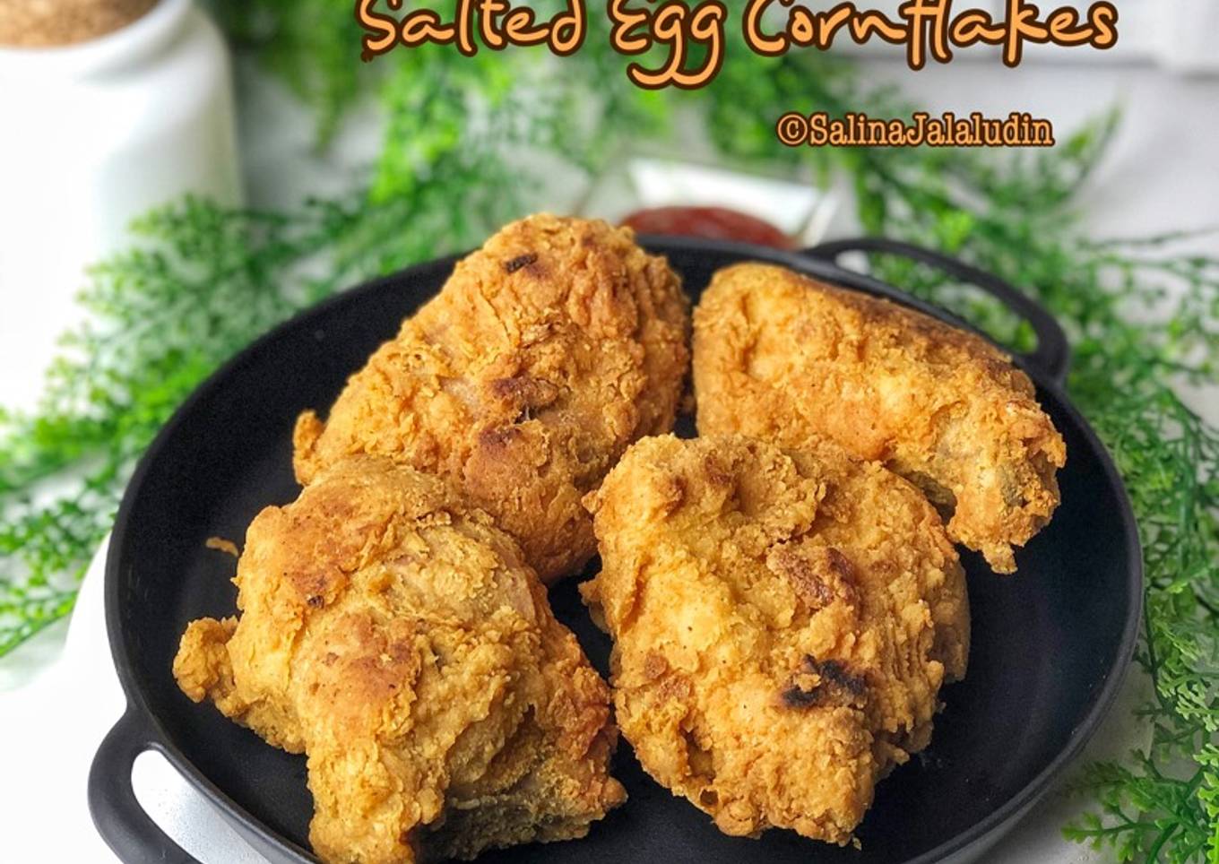 Fried chicken salted egg corn