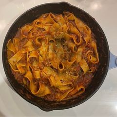 Pappardelle with slow cooked Beef Ragu A picture of Pappardelle with slow cooked Beef Ragu.