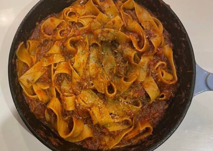 Recipe of Speedy Pappardelle with slow cooked Beef Ragu