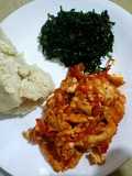 Ugali,fried sukuma (kales) and eggs