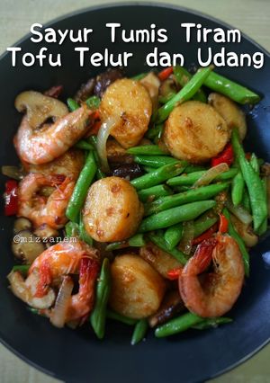 Gambar Sayur Tumis, Tofu Telur dan Udang