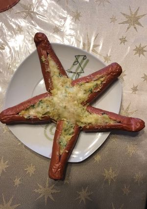 Virslis-krumplis csillag recept fotója