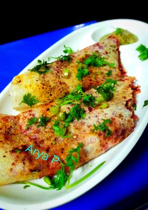 व्हेजी मसाला सूजी डोसा(veggi masala suji dosa recipe in hindi) रेसिपी मुख्य फोटो