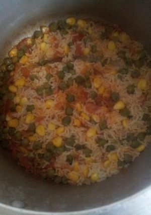 A picture of Corn matar pulav.