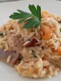 Arroz con hongos Porcini y langostinos