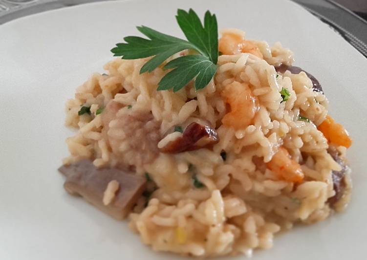 Arroz con hongos Porcini y langostinos Receta de ItaliaMiAmor Cookpad