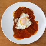 Almuerzo de San Fermin Magras con tomate y huevo