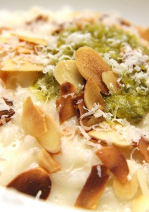 Pestós rizottó recept fotója