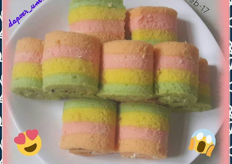 Mini Rainbow Roll Cake