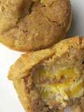 Buñuelos de calabaza (ahuyama) rellenos de banano, horneados