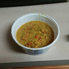 A picture of Jamerican Curry Chicken & Rice Soup.