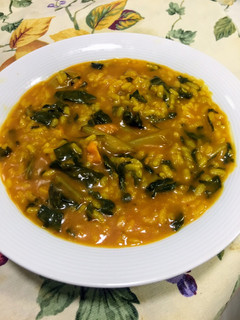 Una foto de Arroz meloso con acelgas y boniato (Thermomix)