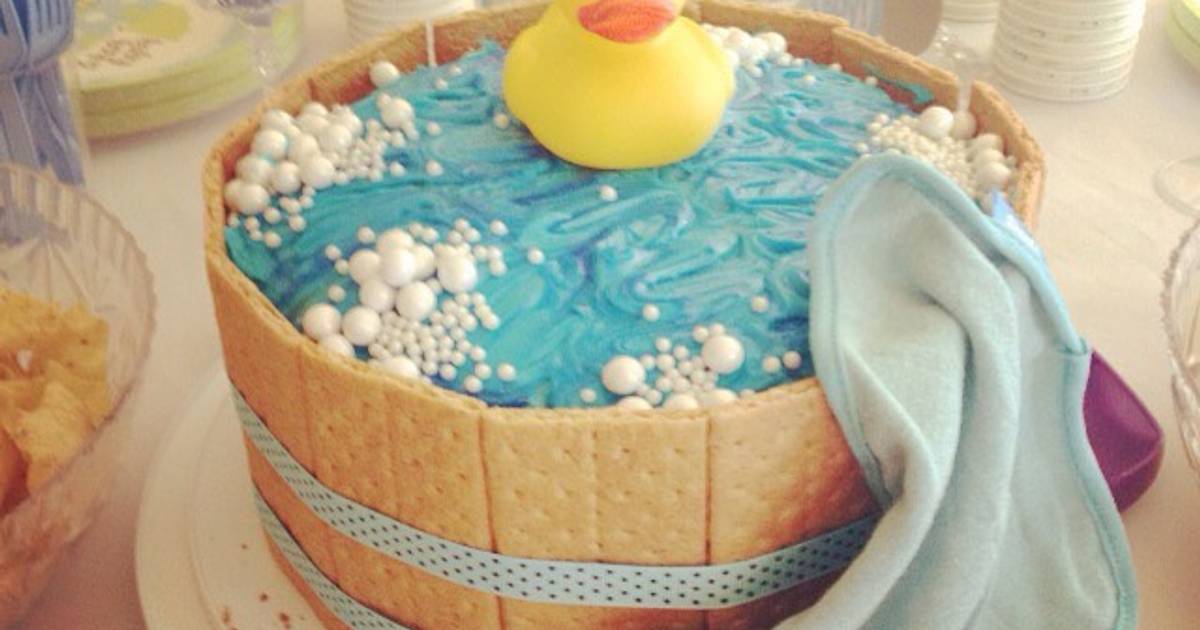 Wonderbaarlijk Rubber ducky baby shower cake Recipe by grace_windu - Cookpad XW-91