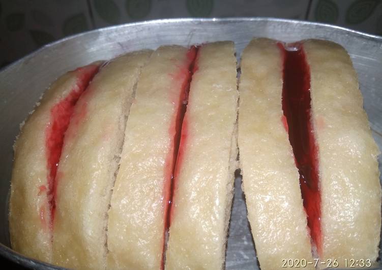 Bagaimana mengolah Roti kukus (bisa diisi selai sarikaya, strawberry, abon dll) yang Menggugah Selera