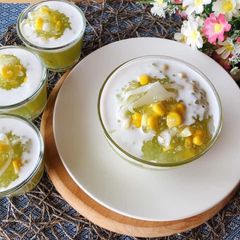 A picture of 🧑🏽‍🍳🧑🏼‍🍳 Thai Dessert • Coconut Pudding With Tapioca Pearls•Sago Dessert Recipe |ThaiChef Food.