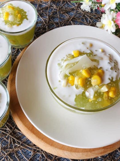 A picture of 🧑🏽🍳🧑🏼🍳 Thai Dessert • Coconut Pudding With Tapioca Pearls•Sago Dessert Recipe |ThaiChef Food.