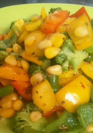 A picture of Broccoli capsicum salad.