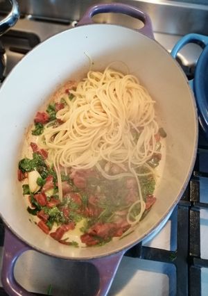 A picture of Cheddar Carbonara.