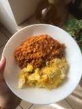 Dahl de lentilles corails et œufs brouillés 🍳