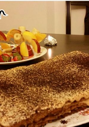 صورة لوصفة كيكة النسكافيه الباردة 😻🍰