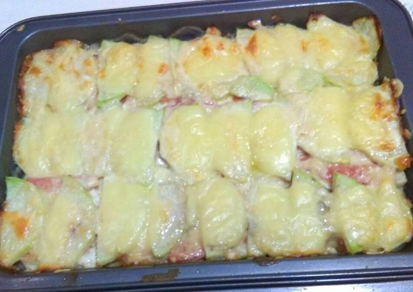 Gratinado de papa y chayote