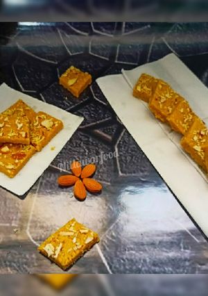 A picture of Besan burfi.