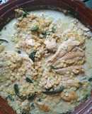 Pechuga de pollo con elote a la crema