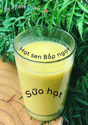 Hình của món Sữa hạt_ bắp ngọt_ hạt sen#teamtrees 🌟🌳.