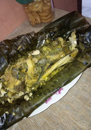 Foto resep Pepes ikan bandeng daun singkong