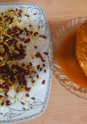 عکسی از دستور زرشک پلو با مرغ