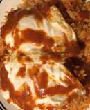 Huevos estrellados bañados en salsa chipotle