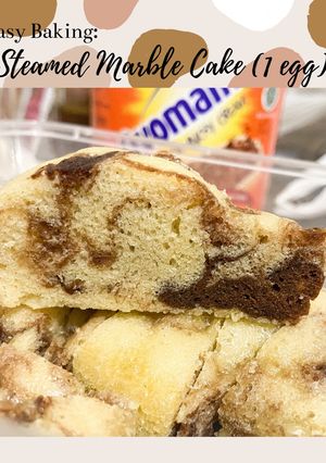 Foto resep Easy Baking: Steamed Marble Cake (1 egg)