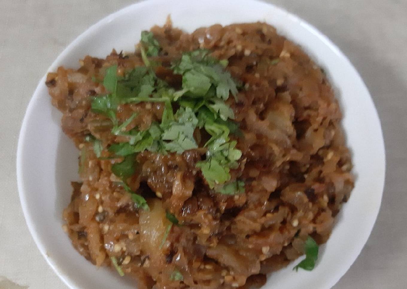 Roasted brinjal (baingan ka bhartha)