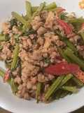 ผัดมิโซะผักบุ้งหมูสับ - คีโต